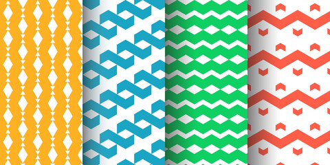 Abstract geometric pattern set in four colour