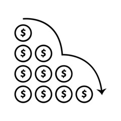 Black line for Costsaving Icon