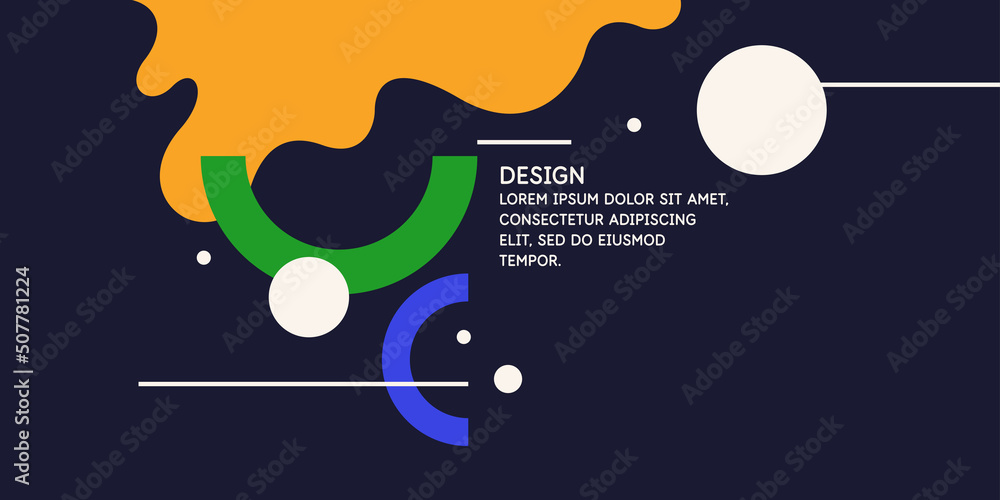 Poster composition with geometric shapes. abstract background for design. trendy stylish graphics