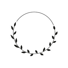 Set of black laurels frames branches. Vintage laurel wreaths collection. Hand drawn vector laurel leaves decorative elements. Leaves, swirls, ornate, award, icon. Vector illustration. 
