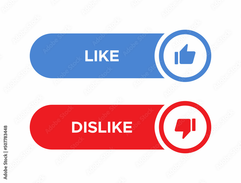 Poster like and dislike icon. thumb up and heart vector on bar button
