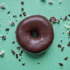 tasty chocolate donuts for breakfast, unhealthy food