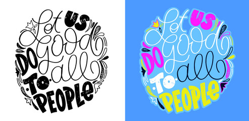 Motivation hand drawm doodle lettering postcard. Lettering poster art. T-shirt design, banner template.