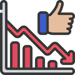 Obraz premium Ratings Down Icon