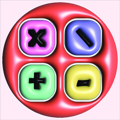 3d set of mathematics mark isolated on white background. Plus and minuse marks, multiplication and division marks. Trendy and modern vector in 3d style.