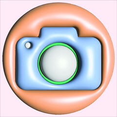 3D Vintage camera on isolate white background. photography concept of a camera symbol. 3d render illustration