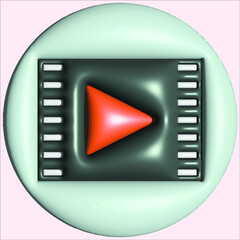 Play icon. Music and video logo elements