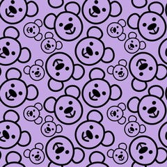 Naklejka na ściany i meble Kids seamless bears pattern for fabrics and textiles and packaging and gifts and cards and linens and wrapping paper