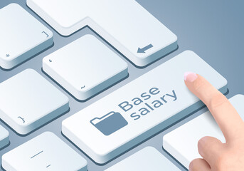 Base salary Key - Keyboard with 3D Concept illustration