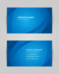 Abstract business card with spiral swirls vector template. Blue geometric lines futuristic gradient dance. Creative trendy textures in muted colors. Modern fantastic branding with opening tracery.