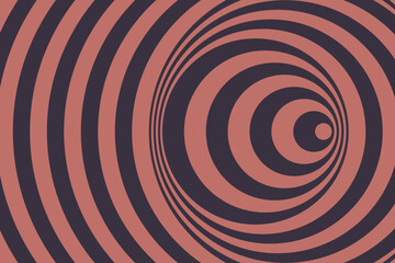 Twisted striped swirl background. Abstract optical illusion art. Psychedelic linear circles illustration