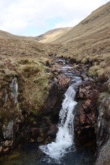 Fototapeta na wymiar glen shiel waterfall scotland highlands munros