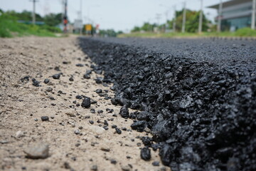 The blur of the asphalt road