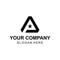 Fototapeta premium Modern letter P or PA or AP logo design vector with star