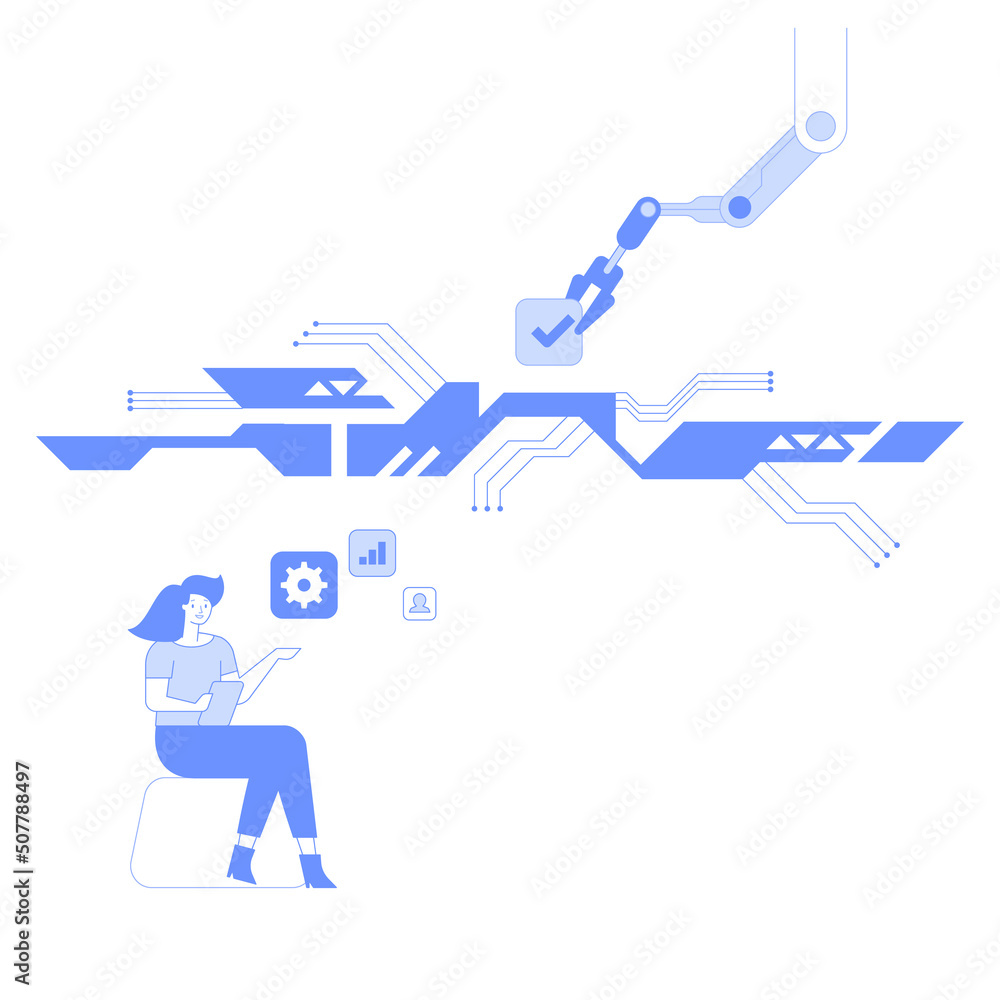 Poster creating a project in the metaverse and virtual reality technology concept. own custom virtual unive
