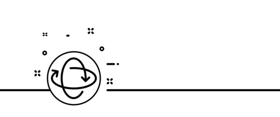 360 degrees line icon. Viewing angle, virtual reality, vr, user, game, gamer, modern, metaverse. Technology concept. One line style. Vector line icon for Business and Advertising