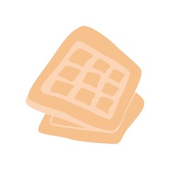 Waffle. Simple vector hand drawn illustration.