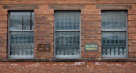 Fototapeta premium All games prohibited sign on a vintage build