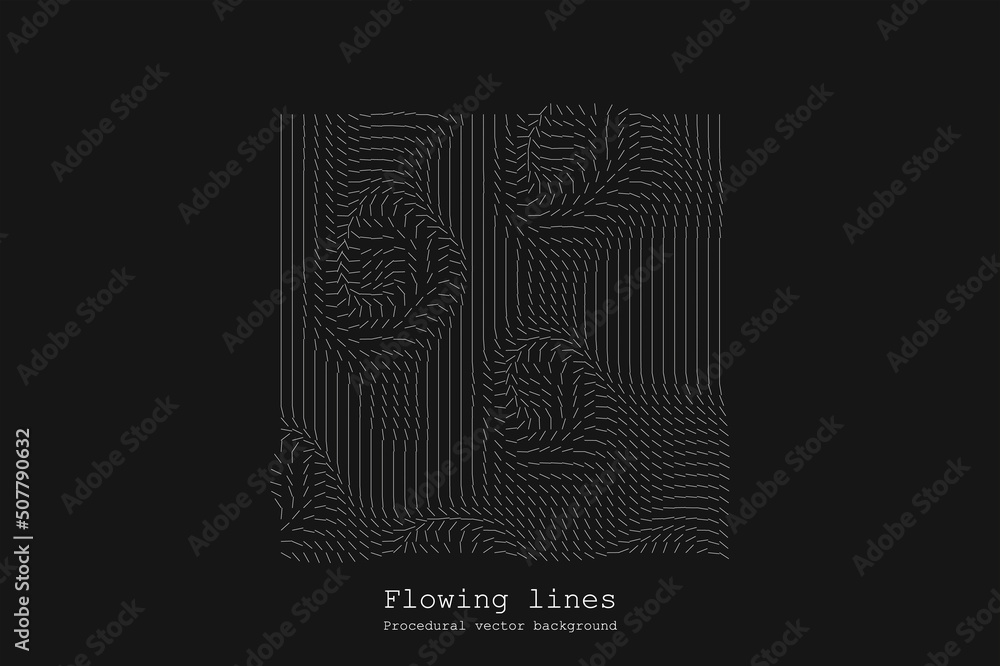 Poster abstract line matrix pattern. noise flow dynamic.