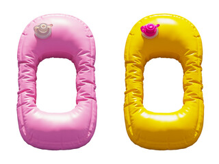 Inflatable Swimming Ring alphabet. Zero