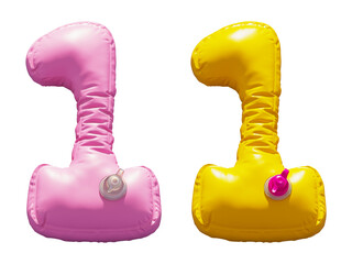 Inflatable Swimming Ring alphabet. Number 1