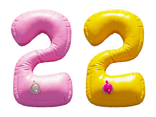 Inflatable Swimming Ring alphabet. Number 2