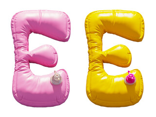 Inflatable Swimming Ring alphabet. Letter E