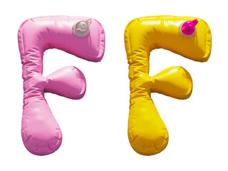 Inflatable Swimming Ring alphabet. Letter F
