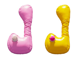 Inflatable Swimming Ring alphabet. Letter J