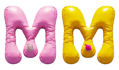 Inflatable Swimming Ring alphabet. Letter M