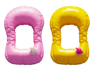 Inflatable Swimming Ring alphabet. Letter O