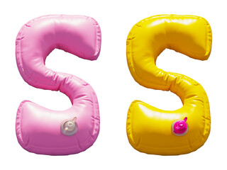 Inflatable Swimming Ring alphabet. Letter S