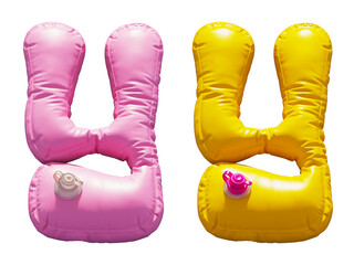 Inflatable Swimming Ring alphabet. Letter Y