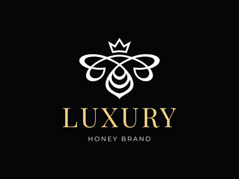 Luxury Honeybee Logo illustration best for label design Premium Vector