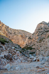 Rocks in the bay of Katholiko beach, Crete island, Greece.