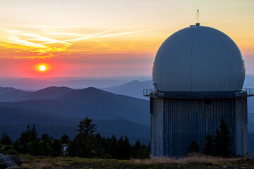 Fototapeta na wymiar Sonnenuntergang mit Blick vom großen Arber
