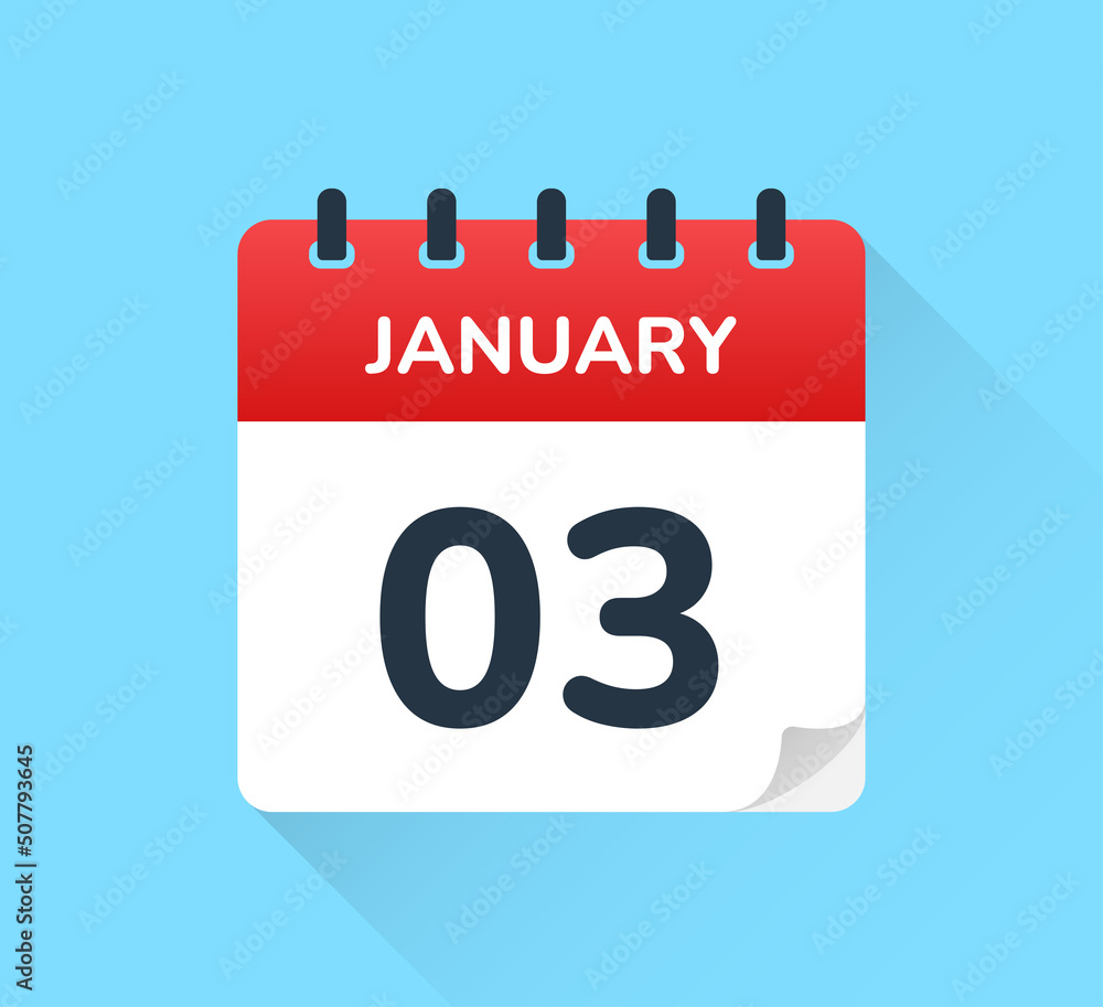 Poster january 3 calendar - schedule an appointment vector design template