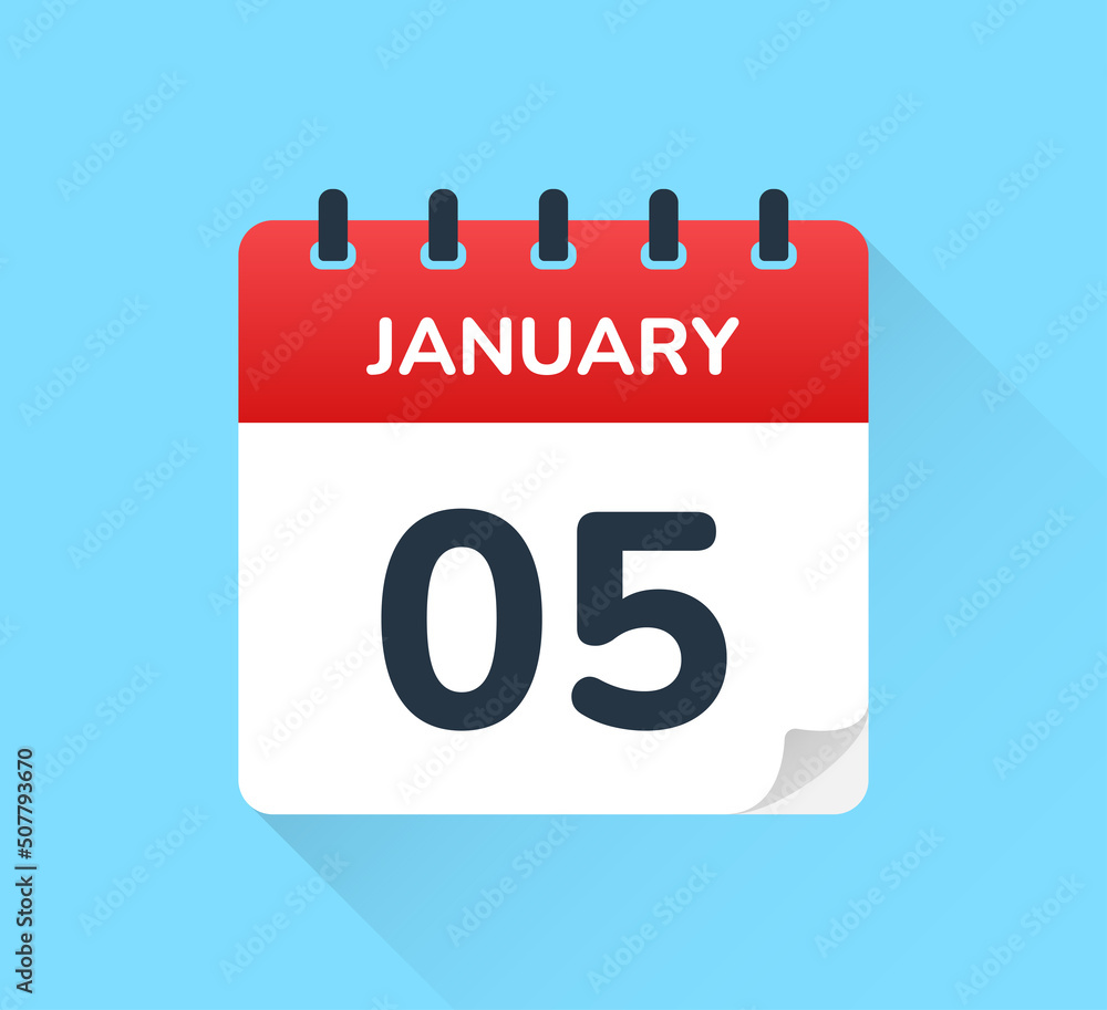 Poster january 5 calendar - schedule an appointment vector design template