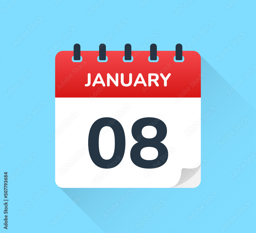 Poster january 08 calendar - schedule an appointment vector design template
