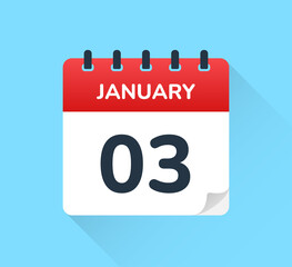January 3 calendar - Schedule an appointment vector design template