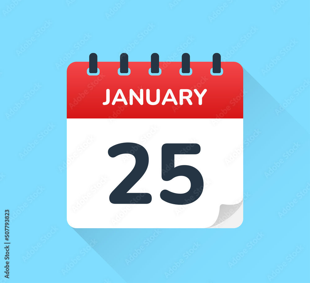 Poster january 25 calendar - schedule an appointment vector design template