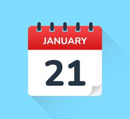 January 21 calendar - Schedule an appointment vector design template