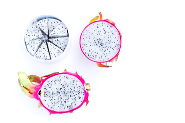 Dragon fruits isolated on white background