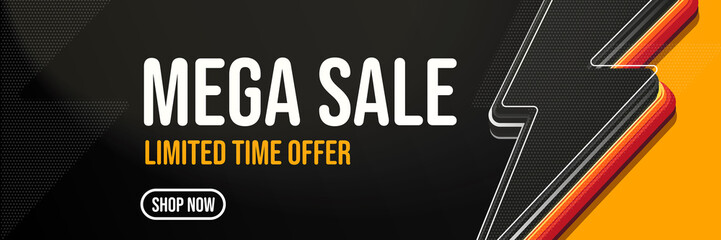 Mega sale limited time offer flash banner