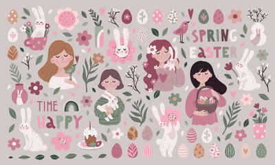 Big spring Easter decoration set