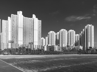 High rise residential buildings in Hong Kong city