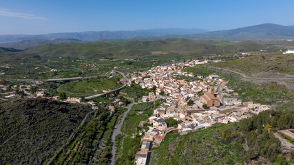 Fototapeta na wymiar vistas del municipio de Gérgal en la provincia de Almería, España