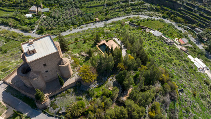 vista del castillo de Gérgal en la provincia de Almería, España
