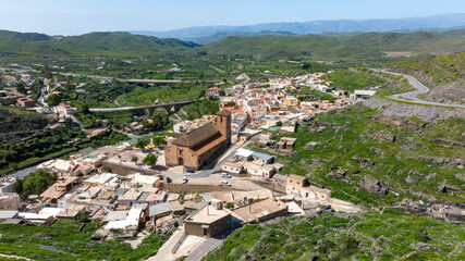 vistas del municipio de Gérgal en la provincia de Almería, España