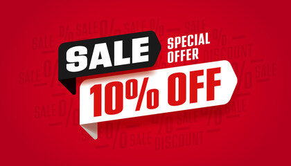 Ten percent off sale special offer banner design - obrazy, fototapety, plakaty